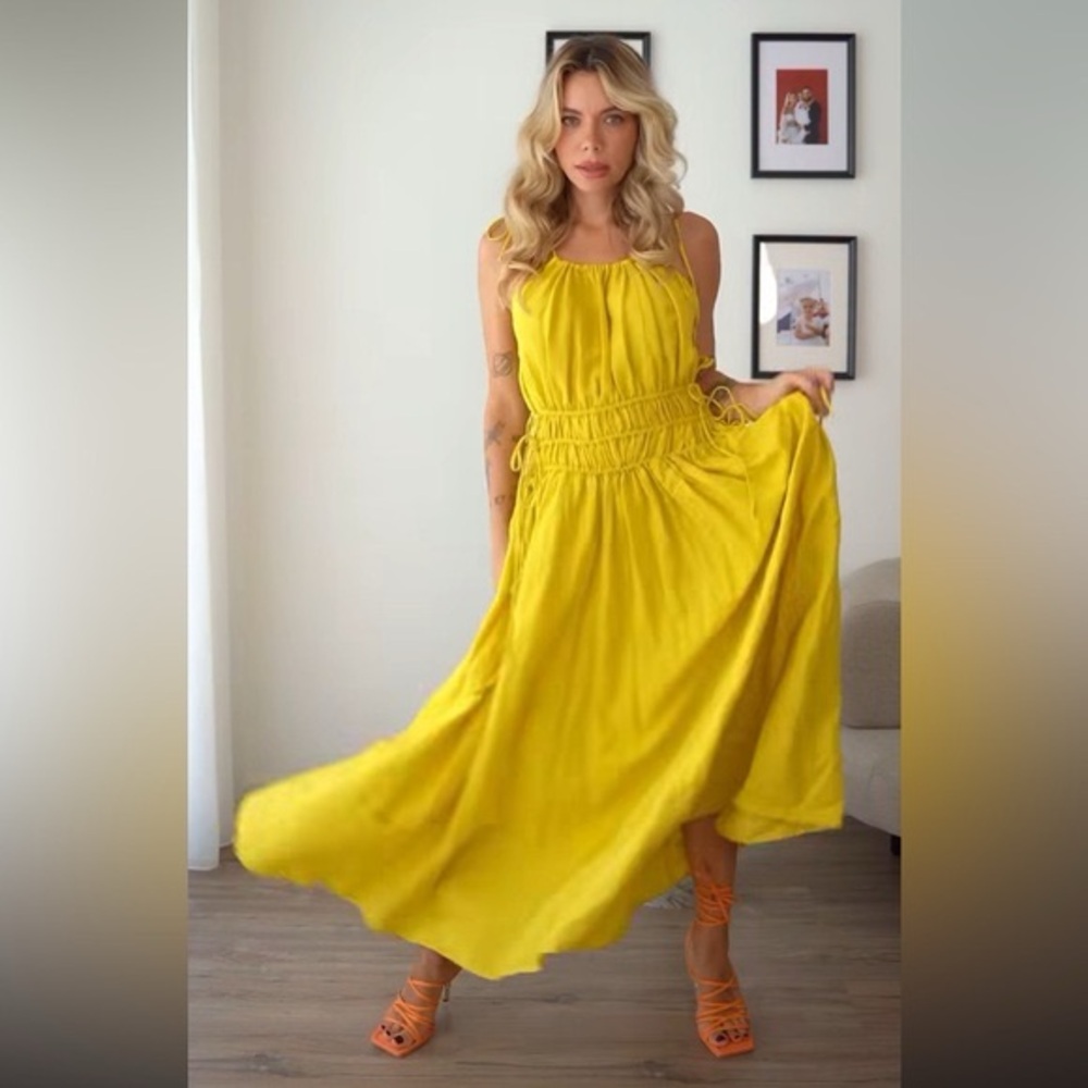 ZARA ZW Collection Linen Dress